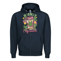 Navy highly caffeinated Zipper Hoodie - MaliasSmallBusiness
