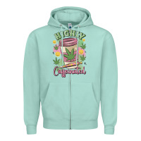 Seafoam highly caffeinated Zipper Hoodie - MaliasSmallBusiness
