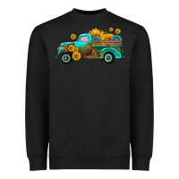 Black farm truck with sunflower Heavyweight Sweatshirt - HRA Design Shop