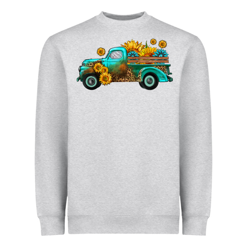 Farm Truck With Sunflower Heavyweight Sweatshirt by HRA Design Shop | Teevron