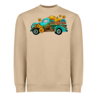 Mushroom farm truck with sunflower Heavyweight Sweatshirt - HRA Design Shop