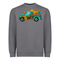 Storm farm truck with sunflower Heavyweight Sweatshirt - HRA Design Shop