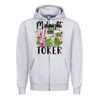 Heather Grey midnight toker Zipper Hoodie - MaliasSmallBusiness