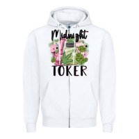 White midnight toker Zipper Hoodie - MaliasSmallBusiness