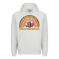 Dove Grey back to school rainbow hello first grade Premium Hoodie - AdoDesignShop