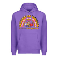 Purple back to school rainbow hello first grade Premium Hoodie - AdoDesignShop