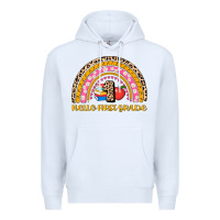 White back to school rainbow hello first grade Premium Hoodie - AdoDesignShop
