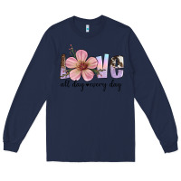 Navy love all day every day Long Sleeve Tee - Artiststas
