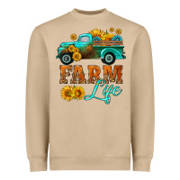 Mushroom farm truck  farm life with sunflower Heavyweight Sweatshirt - HRA Design Shop