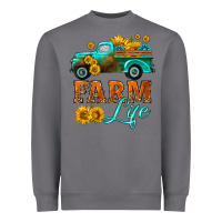 Storm farm truck  farm life with sunflower Heavyweight Sweatshirt - HRA Design Shop