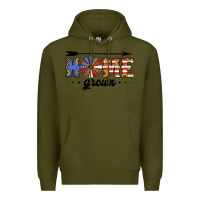 Army Green home grown american flag windmill Premium Hoodie - Jasminsmagicworld