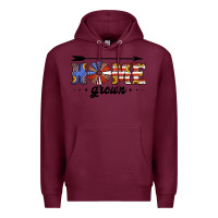 Burgundy home grown american flag windmill Premium Hoodie - Jasminsmagicworld