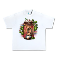 White mexican coffee cup cactus Urban Heavy Tee - JahusDesignShop