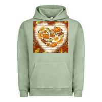 Pigment Oil Green fall heart with leopard Urban Hoodie - TumblerDesignByShophia