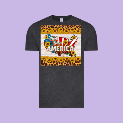 God Bless America Square Coaster Vintage Tee Designed By Hra Design Shop