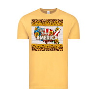 Vintage Mustard god bless america square coaster Vintage Tee - HRA Design Shop