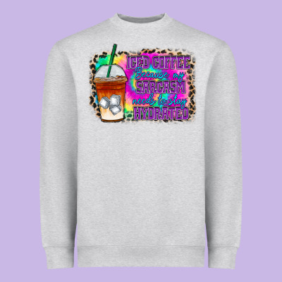 Iced Coffee Sarcasm Heavyweight Sweatshirt Designed By Racoondesign