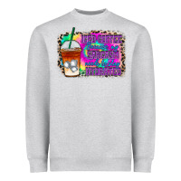 Heather Grey iced coffee sarcasm Heavyweight Sweatshirt - RacoonDesign