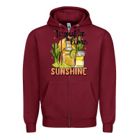 Burgundy tequila lime sunshine Zipper Hoodie - MaliasSmallBusiness