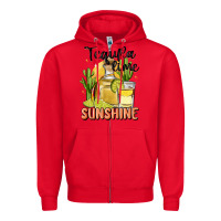 Red tequila lime sunshine Zipper Hoodie - MaliasSmallBusiness