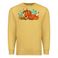 Antique Gold thankful pumpkins Premium Sweatshirt - MaliasSmallBusiness