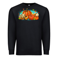 Black thankful pumpkins Premium Sweatshirt - MaliasSmallBusiness