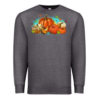Charcoal Heather thankful pumpkins Premium Sweatshirt - MaliasSmallBusiness