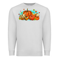 Dove Grey thankful pumpkins Premium Sweatshirt - MaliasSmallBusiness