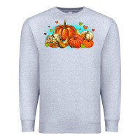 Heather Grey thankful pumpkins Premium Sweatshirt - MaliasSmallBusiness