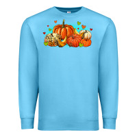 Ocean Blue thankful pumpkins Premium Sweatshirt - MaliasSmallBusiness