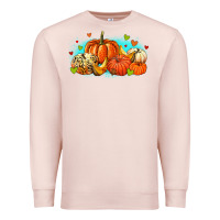 Pale Pink thankful pumpkins Premium Sweatshirt - MaliasSmallBusiness
