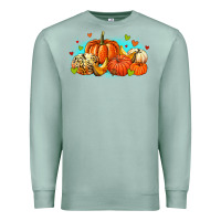 Seafoam thankful pumpkins Premium Sweatshirt - MaliasSmallBusiness