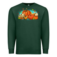Sports Green thankful pumpkins Premium Sweatshirt - MaliasSmallBusiness