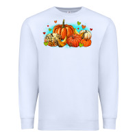 White thankful pumpkins Premium Sweatshirt - MaliasSmallBusiness
