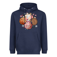 Navy christmas pan dulce Heavyweight Hoodie - MaliasSmallBusiness