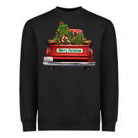 Black Christmas trees truck Heavyweight Sweatshirt - FaDigitalArtStudio