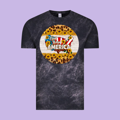 God Bless America Round Coaster Vintage Tee Designed By Hra Design Shop