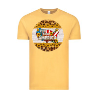 Vintage Mustard god bless america round coaster Vintage Tee - HRA Design Shop