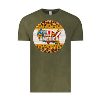 Vintage Olive god bless america round coaster Vintage Tee - HRA Design Shop
