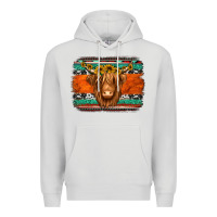 Dove Grey highland cow western background Premium Hoodie - Jasminsmagicworld