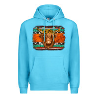 Ocean Blue highland cow western background Premium Hoodie - Jasminsmagicworld