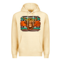 Pina Colada highland cow western background Premium Hoodie - Jasminsmagicworld