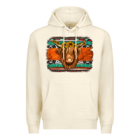 Sandshell highland cow western background Premium Hoodie - Jasminsmagicworld