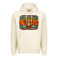Tofu highland cow western background Premium Hoodie - Jasminsmagicworld