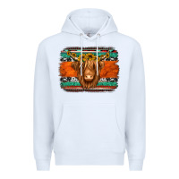 White highland cow western background Premium Hoodie - Jasminsmagicworld