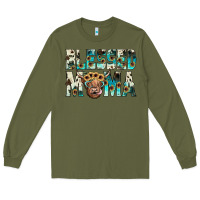 Army Green blessed mama Long Sleeve Tee - JahusDesignShop