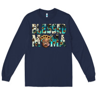 Navy blessed mama Long Sleeve Tee - JahusDesignShop