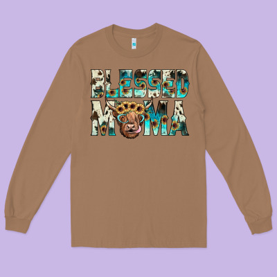 Blessed Mama Long Sleeve Tee Designed By Jahusdesignshop