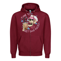 Burgundy time to get ship faced Zipper Hoodie - MaliasSmallBusiness