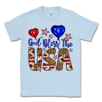 Dusty Blue god bless the usa Classic Tee - Artiststas